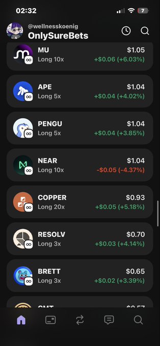 The image shows an iPhone screen displaying a list of cryptocurrency names along with their current prices. The screen also has a message about a new cryptocurrency called "Phantom Moonbags" that is being built up for personal use, and if they ever turn red, users will be paid out in Ton Oil. The post seems to be promoting the idea of investing in this new cryptocurrency or using it as an alternative to traditional investments.