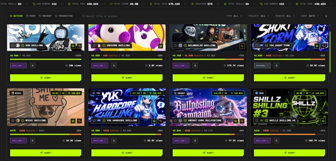 A crypto gambling dashboard showing 8 meme/presale token projects (including $RON, $LOLGUARD, $SOLBASED, $SHUKI, $RONKE, $SHILLZ) with metrics like ROI, raises, and FDV, plus a 'Favorites' toggle.