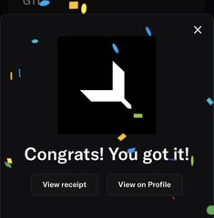 A celebratory notification screen displaying a lounge chair icon with the message 'Congrats! You got it!' and confetti.
