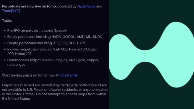urn in the bottom left corner of an article about a new company called @fomo, which is owned by @HyperliquidX.