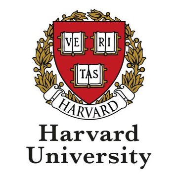 The image displays the official Harvard University crest, featuring a red shield with open books spelling "VE-RI-TAS" (truth), surrounded by laurel branches and a banner reading "Harvard." The caption below the shield reads "Harvard University." This logo directly relates to the accompanying news that Harvard University has reported owning $101.3 million in BlackRock's Bitcoin ETF (IBIT), representing one of the institution's notable disclosed investments.