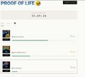 A small webpage screenshot titled 'PROOF OF LIFE' with a date '23-09-28', showing a list of three image files.