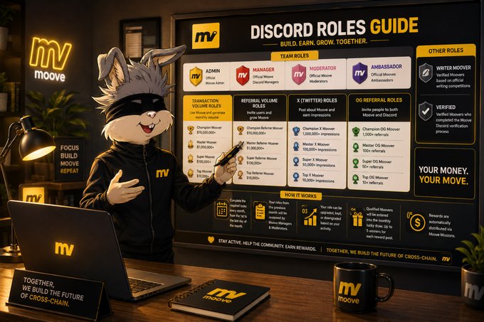 The image features a cartoon rabbit standing at a desk with a laptop computer open in front of him. The rabbit appears to be giving a presentation or discussing something related to the content displayed on the screen. In the background, there are several books scattered around the room and a potted plant near the edge of the scene. The post about the Discord rewards pool for June 1st, 2026, is prominently displayed in the image, indicating that the rabbit's office has been updated with new features or enhancements related to the platform.