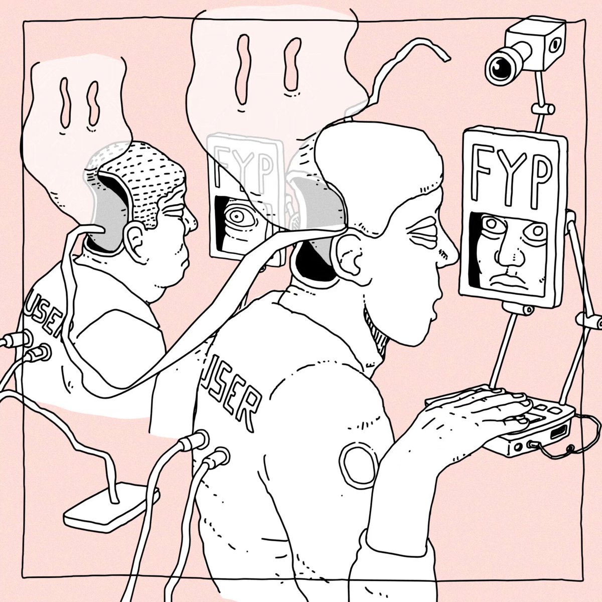 The image features a man with headphones on his head who appears to be using a computer or tablet device. The man's face is partially visible, but he seems to be focused on something inside the device. There are two other people present in the scene, one of whom has a camera attached to their neck and another person wearing a tie. A sign can also be seen in the image that reads "45 editions sold so far, only 10 tez so grab one to enter raffle for physical check details on the mini-site Yes". The man with headphones is standing next to this sign, possibly indicating an ongoing event or promotion related to the sale of electronic devices.