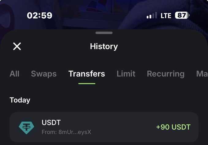 The image shows a crypto wallet's transaction history filtered to "Transfers" tab, displaying a received transfer of +90 USDT today. It pairs with the post about starting the day with a 6-figure naira balance, suggesting the user is showcasing a recent USDT transfer as part of their positive outlook on web3.