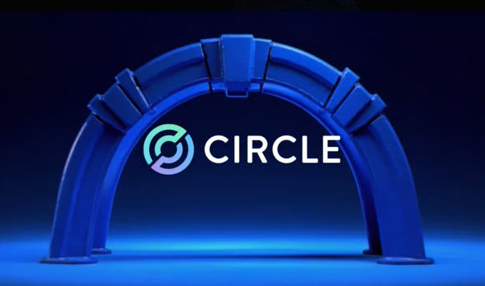The 'CIRCLE' logo featuring a stylized circular symbol in gradient teal and purple, set within a blue 3D archway structure against a dark background.