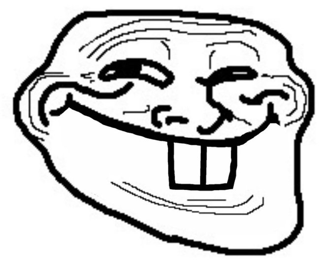A crude black-and-white trollface meme featuring its iconic grinning expression with squinted eyes and two large protruding teeth, used humorously to accompany a post celebrating a cryptocurrency all-time high and hinting at an anticipated new peak in August.
