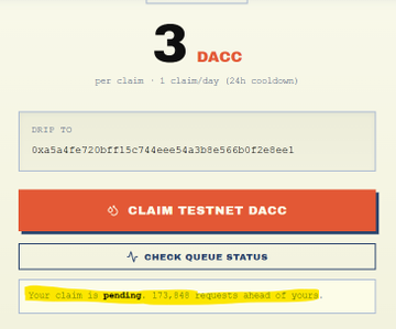 The image is a screenshot of a page related to DAC acc claims. It appears that there are several issues with the system that users are facing. The primary concern seems to be that DAC acc claims have not been working for more than 10 days, which has caused delays in receiving the required tokens. Additionally, some tokens may have already been spent or lost due to this issue. As a result, the claim testing process is currently taking longer than usual and may not be functioning properly. It's important for the DAC acc team to address these concerns to ensure that users' claims are processed efficiently and effectively.