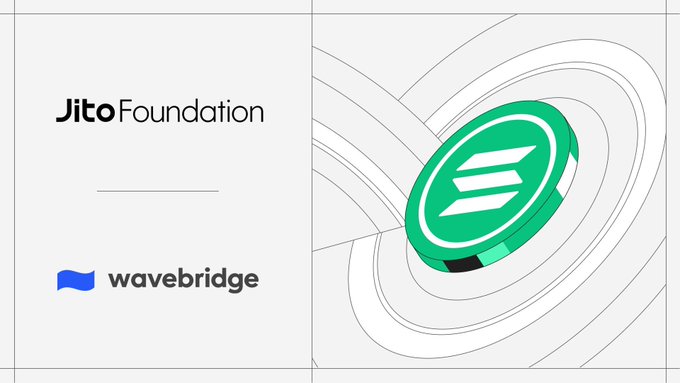 Jito Foundation and Wavebridge are partnering to bring $JitoSOL-based institutional products to South Korea, as pictured by their logos and the Solana coin.