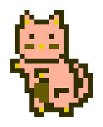 The image features a cartoon cat with pink fur, standing upright against a white background. The cat has yellow ears and a black nose, giving it a unique appearance. It appears as if the cat is looking at something or someone off-camera, adding an element of curiosity to its character. The post where this image was posted reads: "MoonCat #16565: 0x00b2f7de08 adopted for 0.14 WETH (0.24) Transaction Hash: 0x0c9b875763083fcda959efeb3861514998beb2a5ecd6aa3ba443a584288511dc".