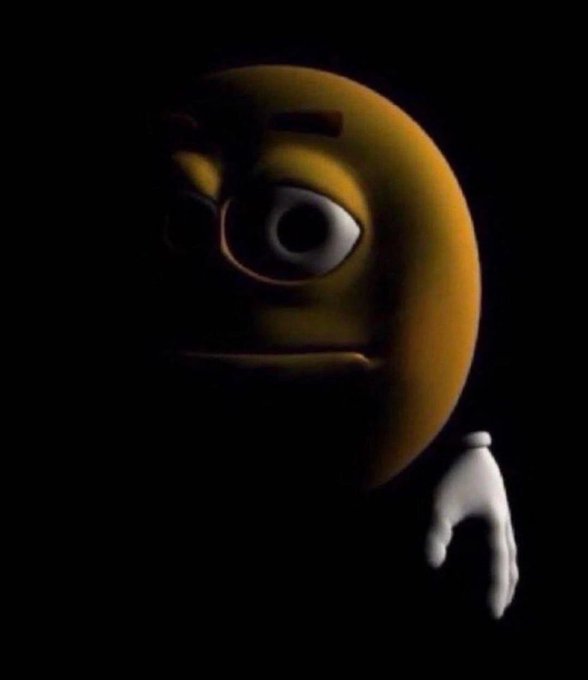 A dimly lit, distorted yellow smiley face emoji with wide, startled eyes and a gloved hand emerging from the darkness stares out ominously, perfectly capturing the unsettling dread of watching a Solana portfolio plummet in value.