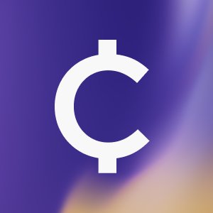 A stylized logo featuring a white cent symbol (¢) on a purple gradient background.