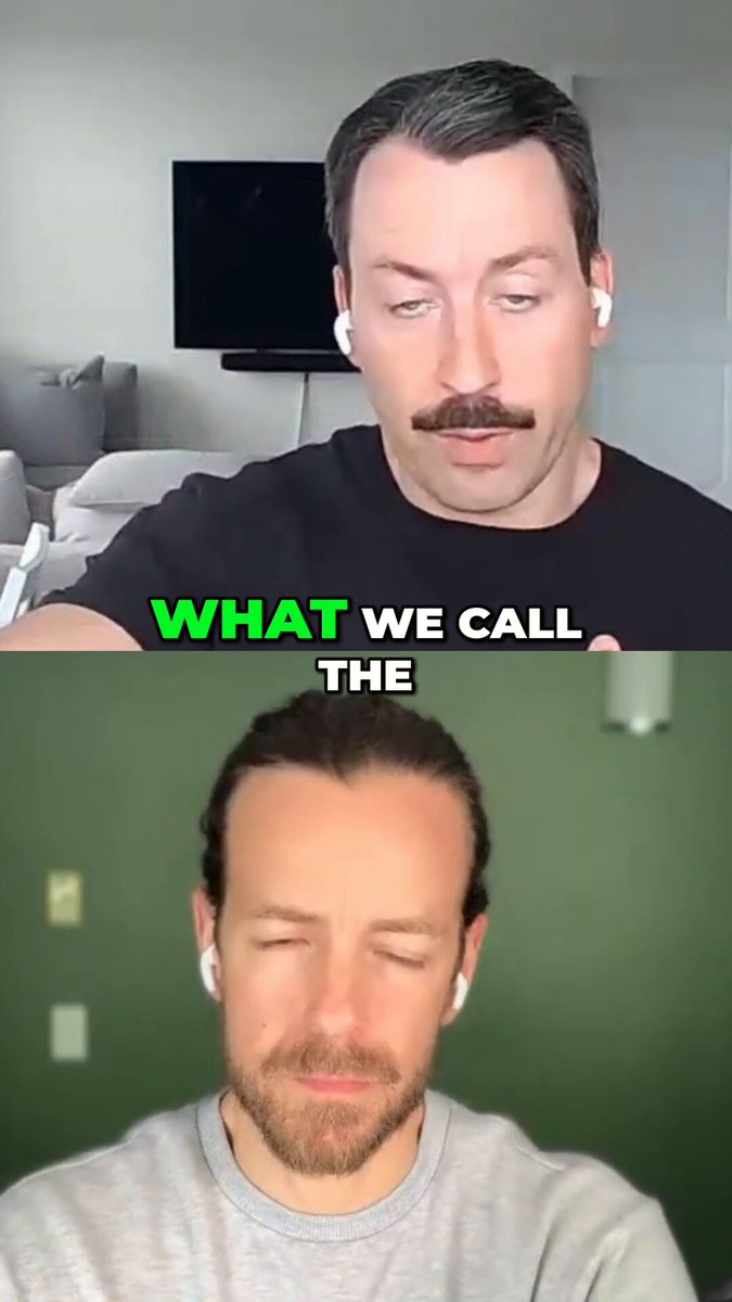 The image shows two men with beards wearing black t-shirts, sitting next to each other in front of a television screen displaying a video call conversation between them. The man on the left has his eyes closed while talking, and the man on the right is looking at him. They are both wearing white earbuds that they have placed over their ears during the call.

The post features an image of Bitcoiners waiting for ways to put their Bitcoin to work for years, and now it's finally here. The post also includes a caption about how to use Bitcoin on MilkRoad.