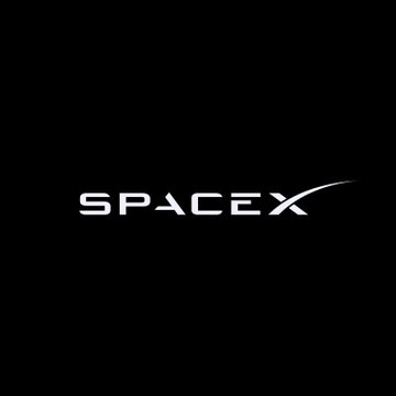 The image shows the SpaceX logo in white text on a black background. This relates to the news about SpaceX ($SPCX) joining the Nasdaq 100 and becoming the fourth member of the tech-heavy index to hold Bitcoin.