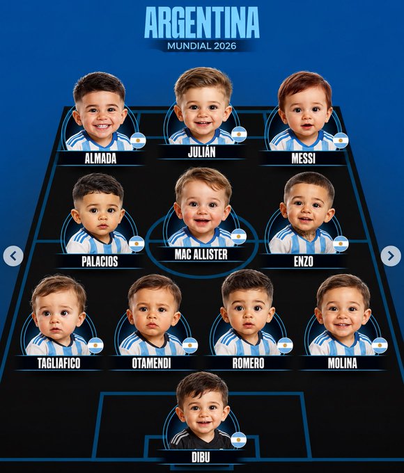 The image features a group of children wearing soccer jerseys, all smiling and posing together. The text "World Cup" can be seen in the image as well. The caption provided seems unrelated to the main subject matter but includes the word "solana".