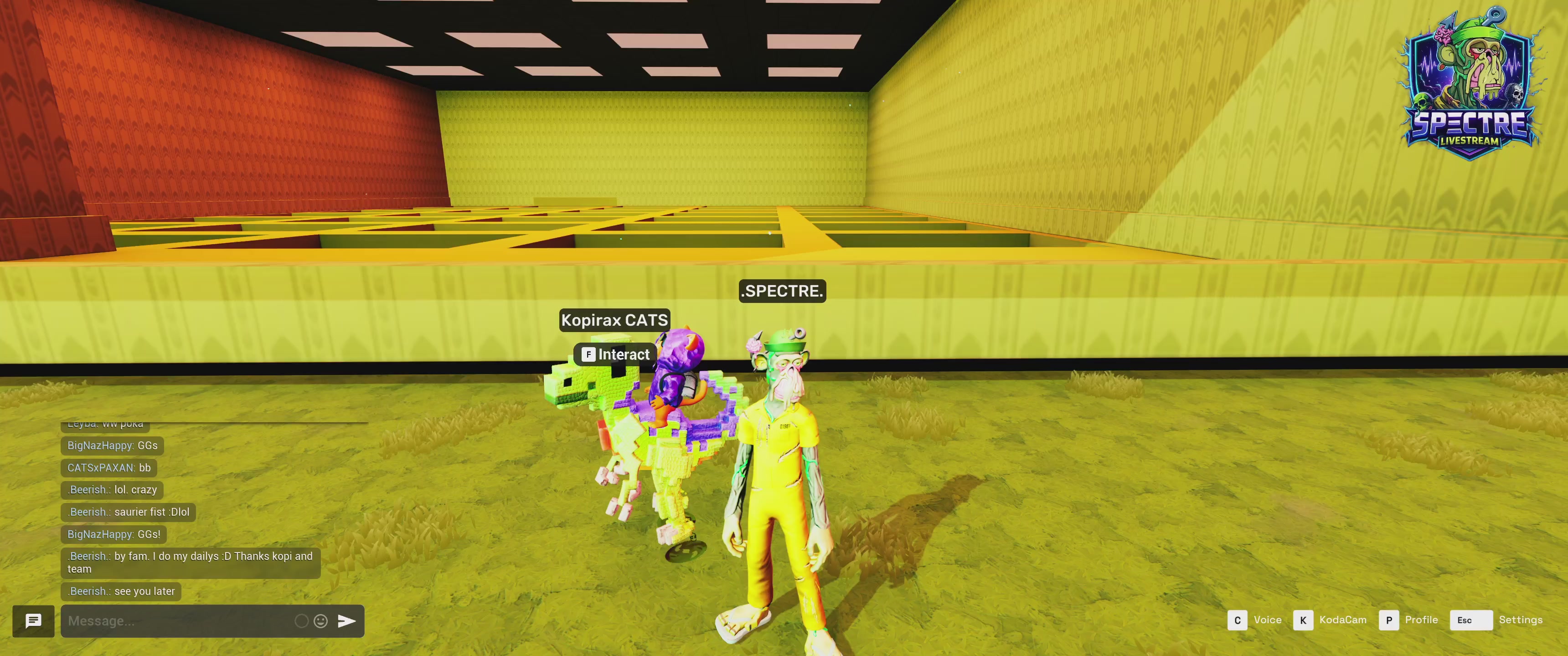 The image features a man standing next to a yellow wall, with a banner that reads "JOIN BUBBLE CRYPTO CATS #15 #ApeChainHub #Bubble_CATS_15". The focus of this image is on the man and his surroundings, which include a yellow wall. The post seems to be related to a video game or an online platform where players can join a bubble cat community or participate in a virtual pet-themed activity.