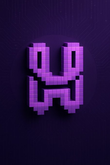 A 3D purple pixelated letter "H" is centered against a dark purple circuit-patterned background. The image visually represents the "$PACK" and "$HBAR" mentioned in the text by using a stylized, digital aesthetic consistent with cryptocurrency and wallet branding.