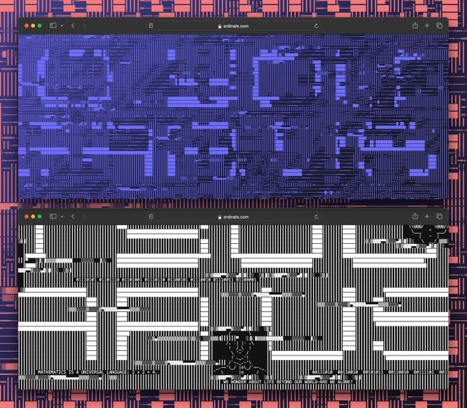 Two stylized screenshots of andivalts.com displayed against a circuit board background, showing purple and red circuit-like patterns in browser windows.