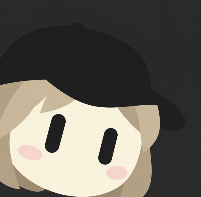 A stylized chibi-style cartoon character with blonde hair, rosy cheeks, and large oval eyes, wearing a black cap against a dark background—representing a Grok AI-generated interpretation of the "milady" meme character.