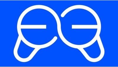 A white icon of round eyeglasses on a blue background, visually suggesting a "newcomer" or beginner perspective to gaming on the Base blockchain.