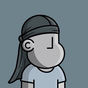 A cartoon avatar of a person wearing a backwards black cap with long hair and a white t-shirt, embodying the "thug boss" persona referenced in the post about pressuring @npconchain to deliver. The minimalist character illustration matches the edgy, confrontational tone of the tweet calling out the unfulfilled promise.