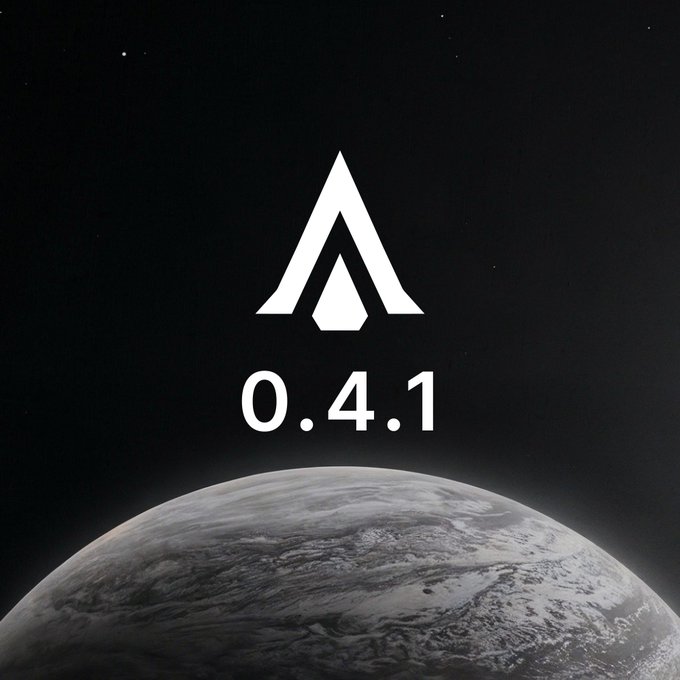 The image features a planet with a white logo that reads "0.4 1". The background of the image is black, which contrasts with the white logo. The text "Agentic AQUA just got a big update! - Send payments to any Lightning Address." and "Import and export watch-only Bitcoin and @Liquid_BTC wallet descriptors and export descriptors from any existing wallet" are present in the image.