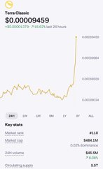 A graph shows the market price for a cryptocurrency going up over time, with the price being the highest at 0.86 euros at the top of the graph and dropping below 1 euro as it goes down. The graph has a yellow line that starts low near the bottom but then increases towards the middle, which appears to indicate a positive upward trend in the market for the cryptocurrency. This suggests that the coin is being actively bought or sold by investors at different price points, likely driven by its increasing value over time.