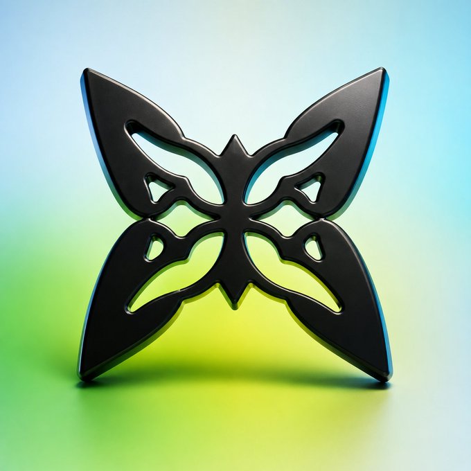 A sleek black butterfly-like emblem with intricate cut-out patterns stands against a vibrant blue-to-green gradient background, symbolizing the four wings or pillars of @quipnetwork's quantum computing initiative.

The image's butterfly shape visually reinforces the post's "Four Wings" theme, suggesting the four foundational pillars of Quip Network's mission to democratize quantum computing beyond the exclusive "VIP club" of researchers and specialists.