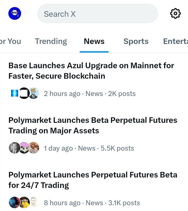 The image shows a screenshot of a social media app with multiple posts displayed on its screen. The main focus of the image is a news article titled "Base Launches Azul Upgrade on Mainnet for Faster, Secure Blockchain" which is about a major cryptocurrency project called Azul. This news article is part of a larger list of posts and articles that are being shared by users on social media platforms.