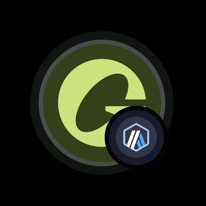 A digital graphic features a stylized, olive-green letter 'e' inside a dark circle on a black background. A smaller dark badge with a blue and white 'W' logo overlaps the bottom right corner of the main circle.