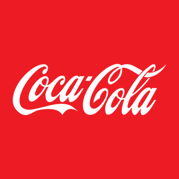 The classic Coca-Cola logo in white script on a solid red background.