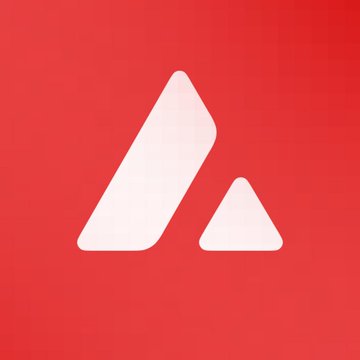 The image displays the Avalanche logo—a stylized white "A" composed of two triangular peaks—set against a vibrant red background. The branding aligns with the post's message, visually reinforcing Avalanche's identity as a platform tailored for stablecoins and institutional adoption.