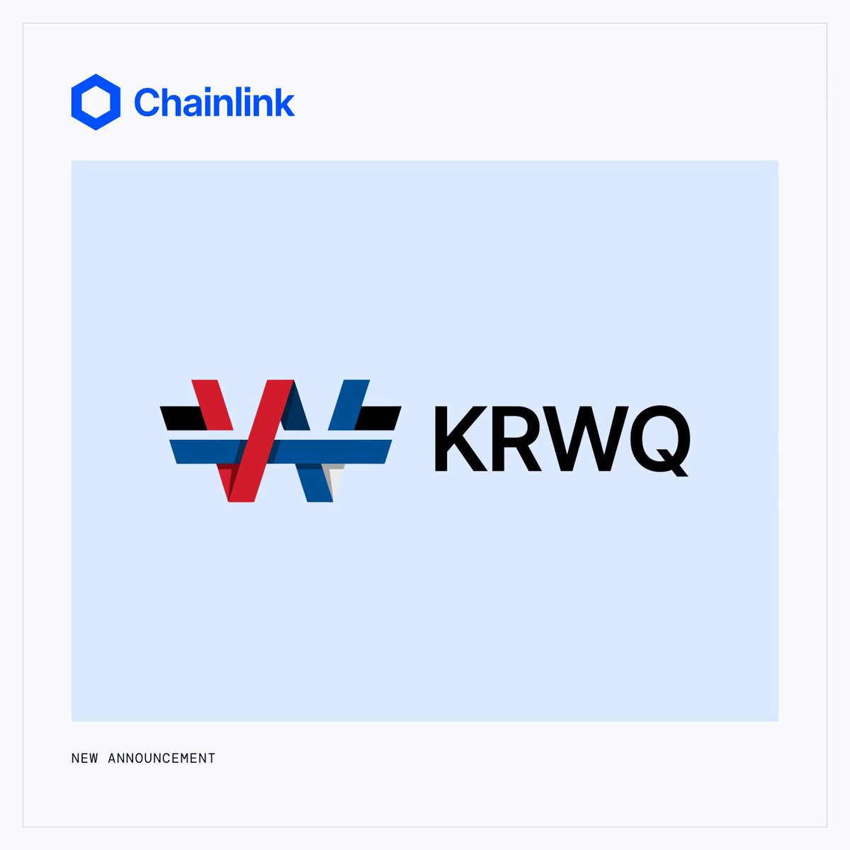 The image features a white background with the text "Chainlink" written in blue at the top of the frame. Below this, there's an announcement for a new stablecoin called "Proof of Reserve". The announcement states that the new stablecoin is becoming table stakes for compliant stablecoins and is backed by Chainlink. This means that the stablecoin will be regulated and secured by Chainlink, ensuring its stability and reliability in the financial markets.