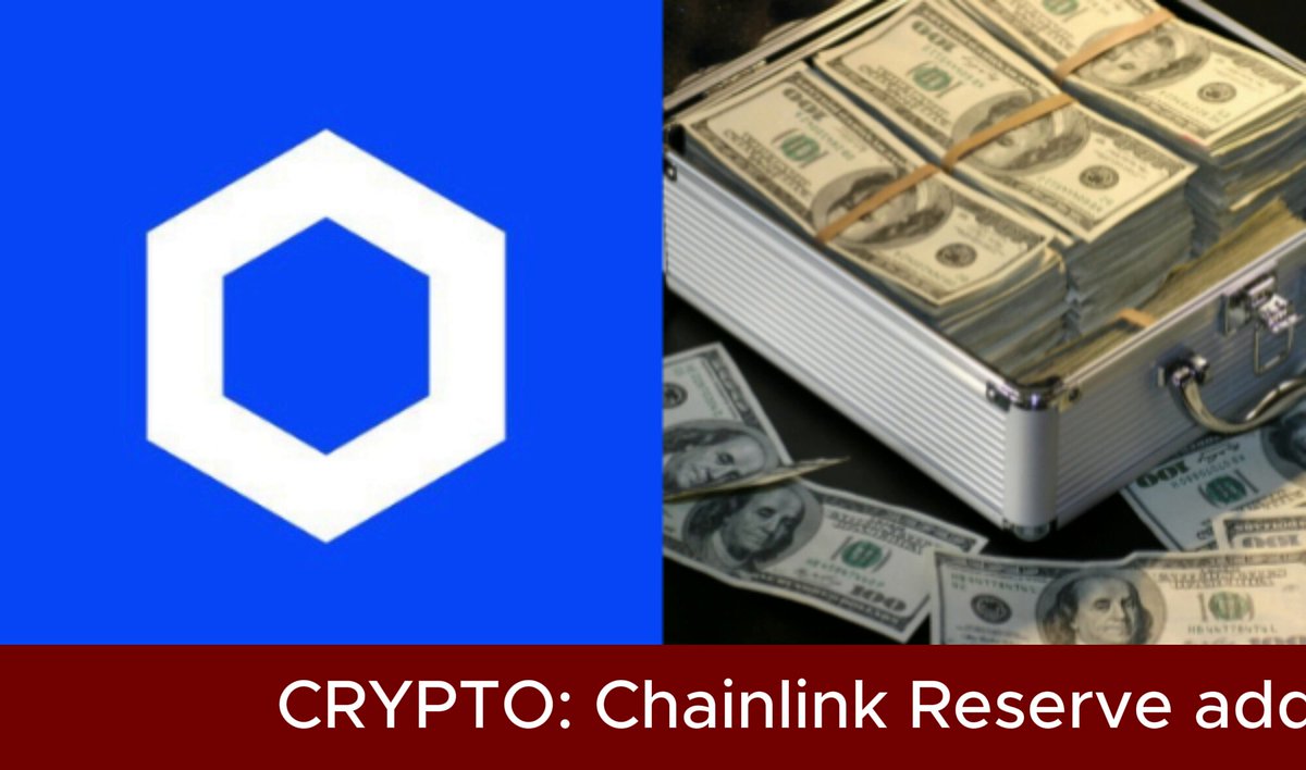 The image features a stack of money placed next to a blue hexagon logo with the text "Crypto::Chainserve Reserve addd". The money represents cryptocurrency, specifically Bitcoin, which has been gaining popularity as an alternative form of currency. The stack of money is worth 3.9 million US dollars and is being used to invest in Chainlink Reserve, a buyback machine that aims to increase the value of its users' holdings by adding more shares to their portfolio. This investment strategy has seen significant growth since February when it held about 2.17 million US dollars. The post suggests that this particular cryptocurrency is gaining traction as an investment option due to its potential for high returns and the use of cryptocurrency reserves as a buyback machine.
