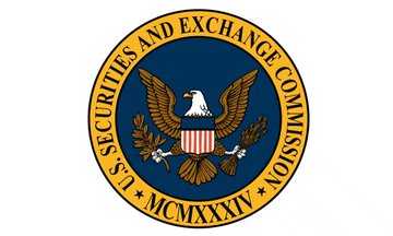 The image shows the official seal of the U.S. Securities and Exchange Commission (SEC), established in MCMXXXIV (1934), featuring an eagle with a shield and olive branches on a blue background. The seal relates to the post by highlighting the regulatory body whose oversight likely enables Gate's launch of stock event contracts for companies like Micron and SanDisk alongside crypto event contracts.