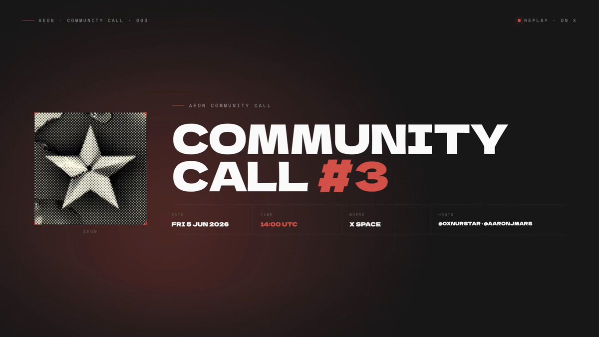 The image shows a website called "Community Call #3" with a red star logo at the top, indicating its importance or prominence. The website appears to be related to security skills, as indicated by the caption that reads "@aeonframework @Zcash bug discovery, security skills that scan repos regularly are becoming a necessity At @aeon framework". This suggests that the website might provide information and resources on how to improve security in various repos or projects.