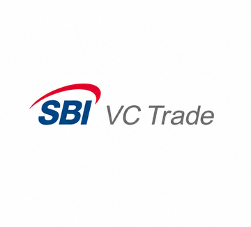 The image displays the SBI VC Trade logo, featuring the SBI name in blue with a red swoosh alongside "VC Trade" in gray text. This logo represents SBI VC Trade, the cryptocurrency exchange subsidiary of Japan's SBI Group that is reportedly planning to launch a lending service offering 3% annual yield on JPYSC stablecoins.