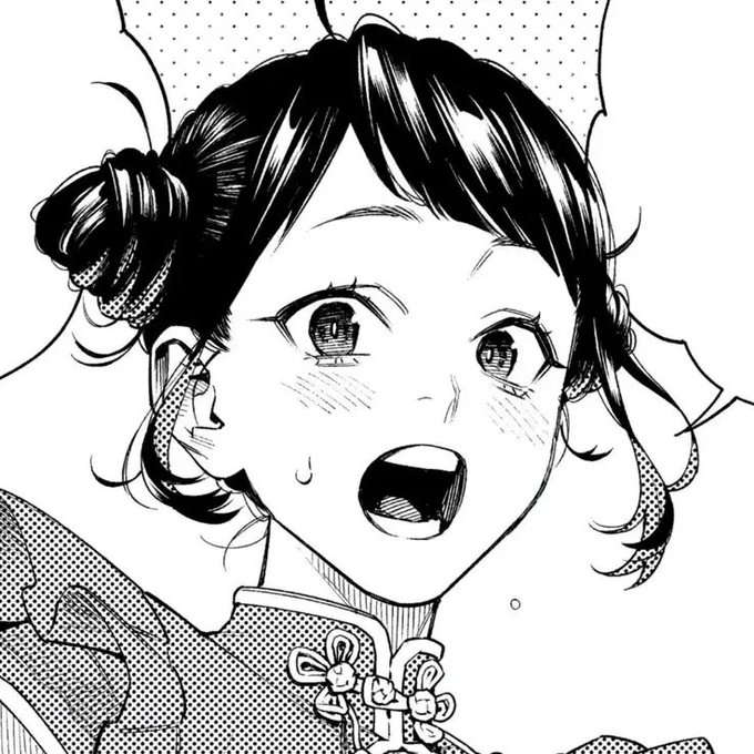 This is a black and white manga panel of a young woman with her hair in buns and a look of surprise. The accompanying post, "反正又影响不到老币，创世绝版稀有老币。" translates to "Anyway, it won't affect the old coins, a Genesis rare limited edition old coin." This suggests the image is being used metaphorically to represent something that is rare and valuable, perhaps old or a special edition, and unaffected by trends or external factors.