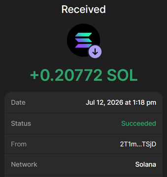 A screenshot of a successful Solana transaction showing the receipt of +0.20772 SOL, which corresponds to the 0.207 SOL mentioned in the post for purchasing 4.15 million $BHOODIES tokens during the presale.
