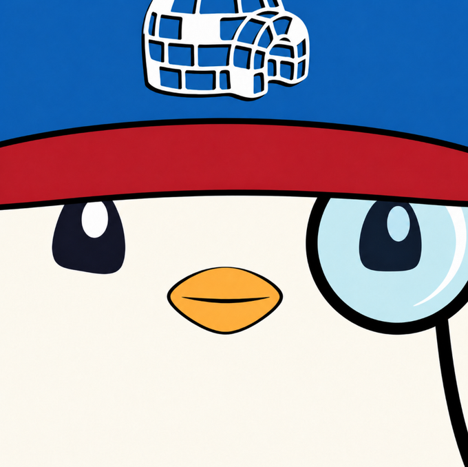 A cartoon bird character wearing a red headband and a blue and white hat with a globe emblem.