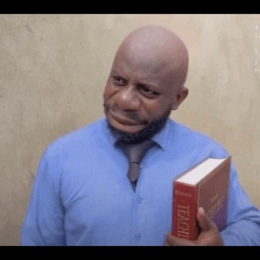A meme-style photo shows a bald man with a beard in a blue dress shirt holding a red Jackson textbook titled "TEACHING," displaying a skeptical or disappointed facial expression.