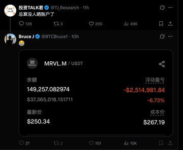 中 eastern chinese twitter with a screenshot of a stock trading platform showing stock data such as numbers, names, and prices for Bitcoin, Ripple, and USDT.