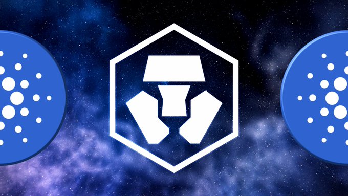 A white geometric emblem inside a hexagon on a cosmic purple/blue background, flanked by two blue circular icons featuring white dot patterns.