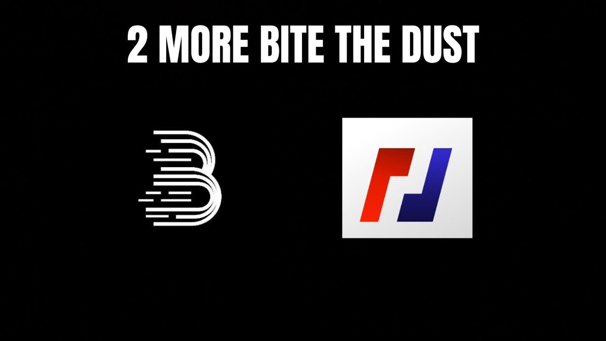 A black background graphic displaying the text '2 MORE BITE THE DUST' above two logos: a stylized white 'B' and a red and blue 'P' logo.