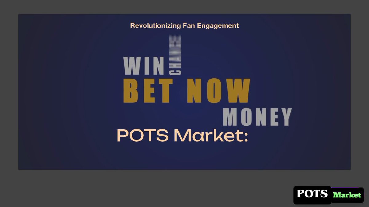 The image features a banner for a Pots Market, which is an online marketplace dedicated to sports betting. The banner has a blue background with white text that reads "Win now bet money. Pot's market." This message encourages people to take advantage of the 2-day window before the World Cup starts and start placing their bets on sports events. The image also includes a logo for Pots Market, which is a symbol representing the online betting platform they offer.