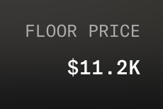 The image displays "FLOOR PRICE" with "$11.2K" beneath it in white text on a black background, likely referring to the NFT collection's floor price. This relates to the post celebrating @Quotrons404 as "the BTC of NFT," highlighting its high valuation of $11,200.