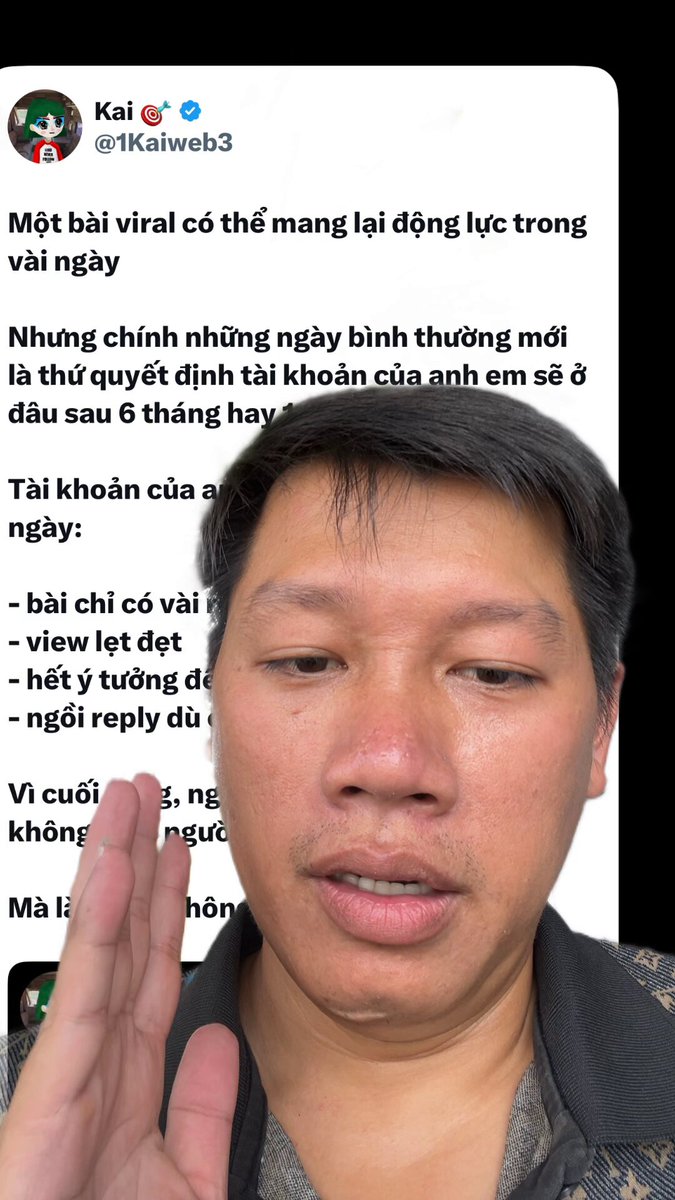 The image features a man who has posted a message on social media, possibly in Vietnamese, about his experience at a party or gathering with friends. The man appears to be expressing his excitement and enthusiasm for the event by sharing his thoughts and feelings through text. The post includes phrases such as "the winner is the one who stays until the end", which suggests that there might have been a competition or contest at the party, and the winner was the one who didn't give up. Additionally, the man mentions that he hopes the other participants are still present to enjoy the event together. The post also includes a hashtag, indicating that it may be related to an online community or conversation about the specific topic of the gathering.