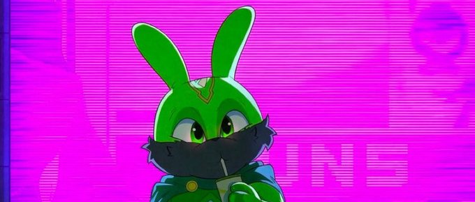 An animated green bunny character wearing a black face mask holds a cup against a vibrant purple background with the partial text "UNS" visible. The image features BubbleBuns, fitting the post's announcement about "4444 bubble buns" launching on Robinhood Chain with a token to follow.
