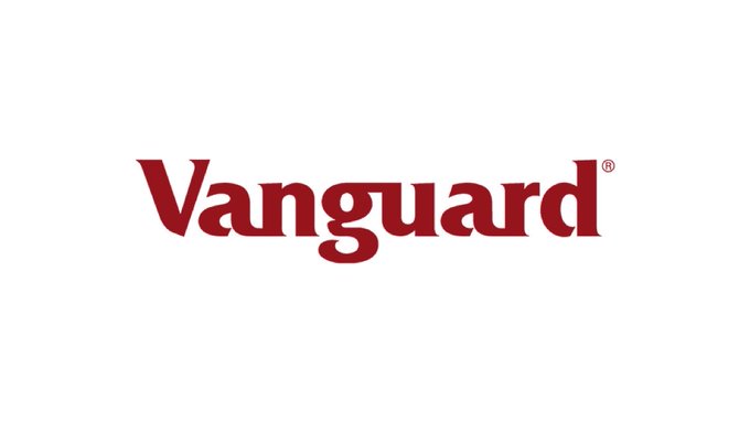 The image displays the Vanguard logo in its signature dark red serif font with the registered trademark symbol. This connects to the news about Vanguard, the $12 trillion asset management company, significantly increasing its holdings in Strategy $MSTR by purchasing 529,105 additional shares worth $50 million, bringing its total exposure to nearly $1 billion.