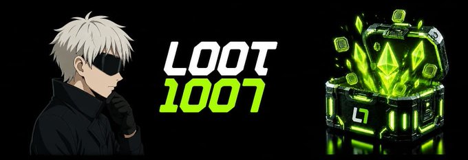 An anime-style character wearing a black mask stands beside a glowing green treasure chest filled with glowing loot blocks, alongside the text "LOOT 1007," visually reinforcing the post's point about the repetitive "loot" cycle of sniping memecoins at launch only for swarms of traders to sweep the gains.